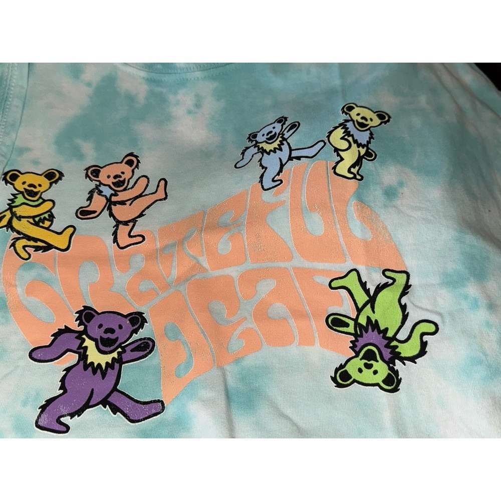 Grateful Dead Bears Graphic Mens Blue Tie-Dye Short Sleeve T-Shirt Size L/XL NWT